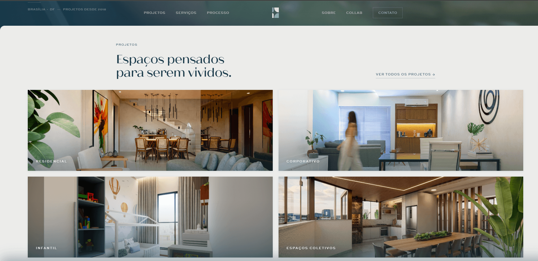 Site da Indesigns em desktop